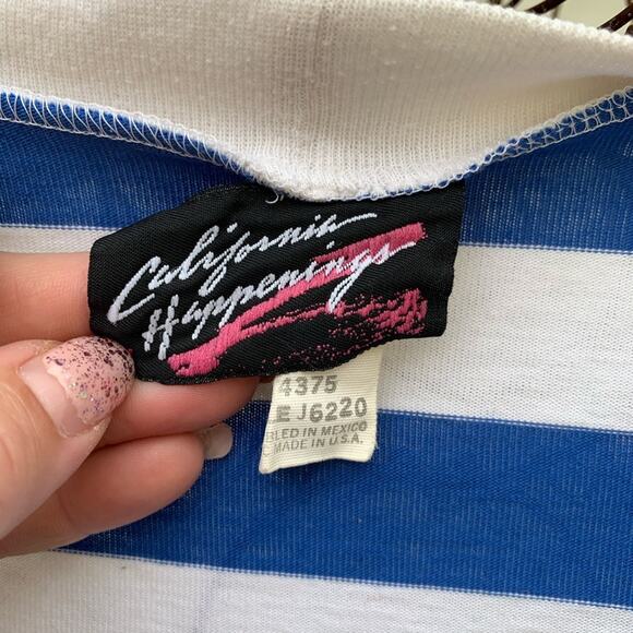 Vintage California Happenings stripe long cardigan MEDIUM - Picture 4 of 9